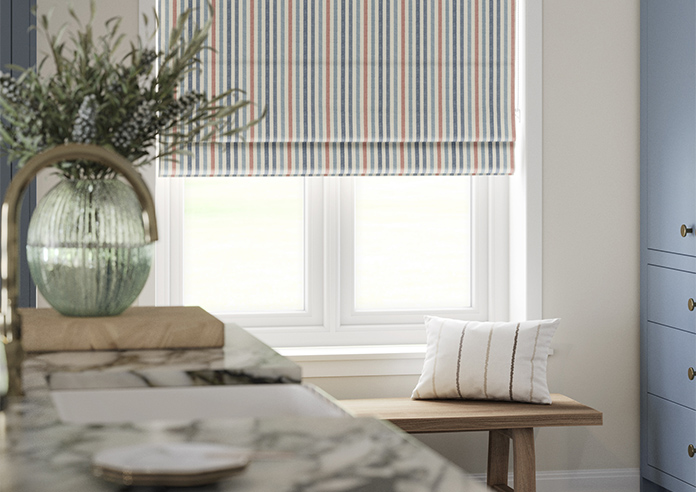 Emily Bond Cornish Stripe, Blue Multi - Twist&Fit Roman Blind - Image 5